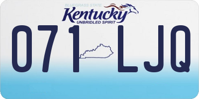 KY license plate 071LJQ