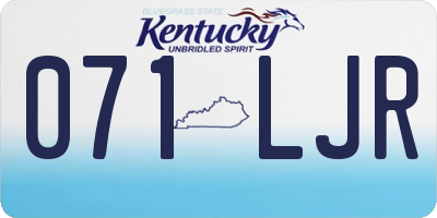 KY license plate 071LJR