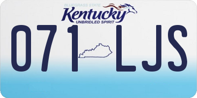 KY license plate 071LJS