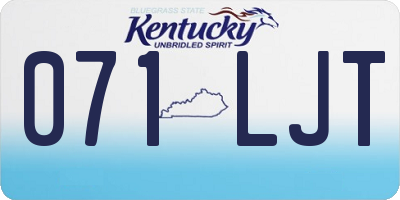 KY license plate 071LJT