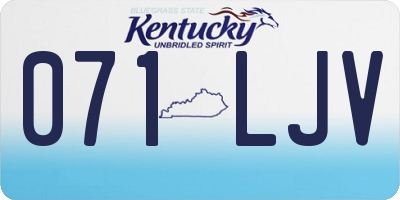KY license plate 071LJV