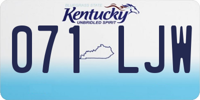 KY license plate 071LJW