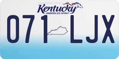 KY license plate 071LJX
