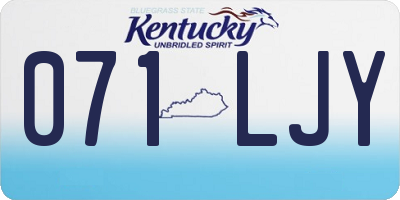 KY license plate 071LJY