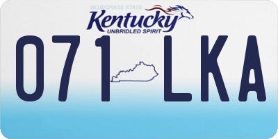 KY license plate 071LKA