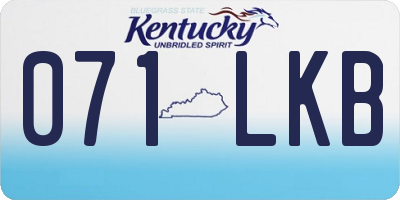 KY license plate 071LKB