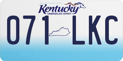 KY license plate 071LKC
