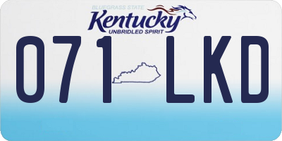 KY license plate 071LKD