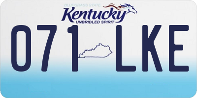 KY license plate 071LKE
