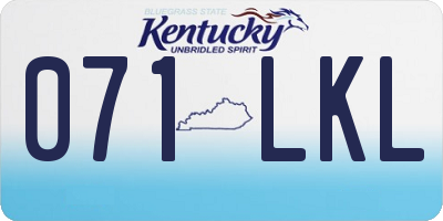 KY license plate 071LKL