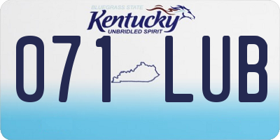 KY license plate 071LUB