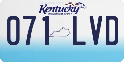 KY license plate 071LVD