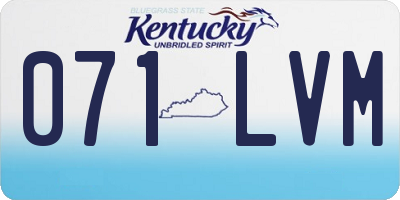 KY license plate 071LVM