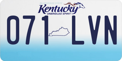KY license plate 071LVN