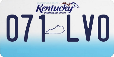 KY license plate 071LVO