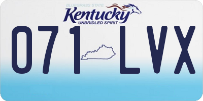 KY license plate 071LVX