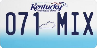 KY license plate 071MIX