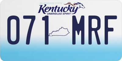 KY license plate 071MRF