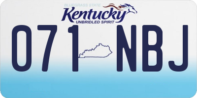 KY license plate 071NBJ