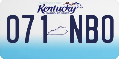 KY license plate 071NBO