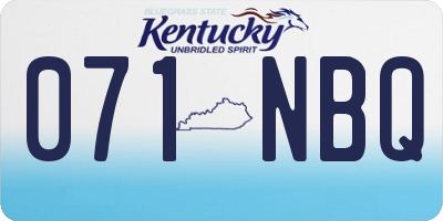 KY license plate 071NBQ