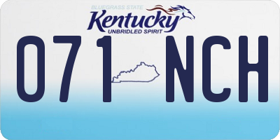 KY license plate 071NCH