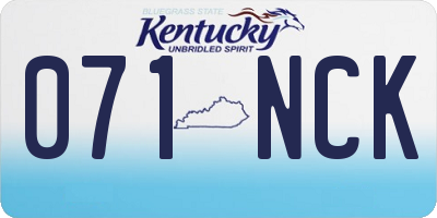 KY license plate 071NCK