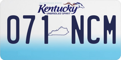 KY license plate 071NCM