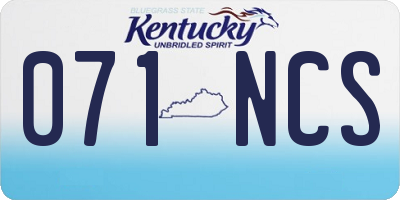 KY license plate 071NCS