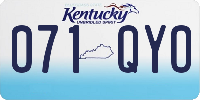 KY license plate 071QYO