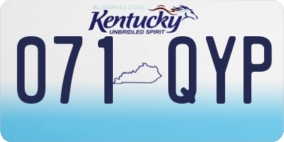 KY license plate 071QYP