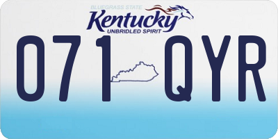 KY license plate 071QYR