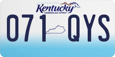 KY license plate 071QYS