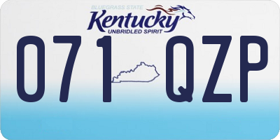 KY license plate 071QZP