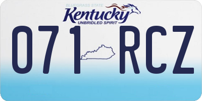 KY license plate 071RCZ