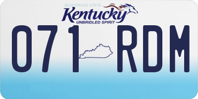 KY license plate 071RDM