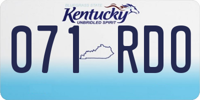 KY license plate 071RDO