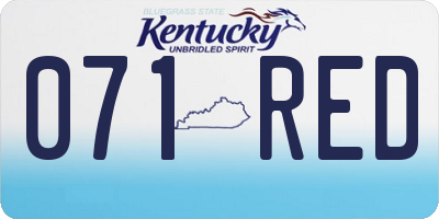 KY license plate 071RED
