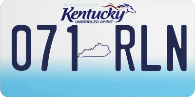KY license plate 071RLN