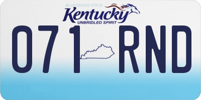 KY license plate 071RND
