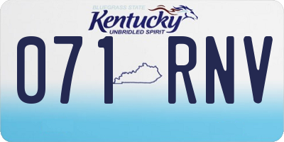 KY license plate 071RNV