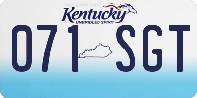KY license plate 071SGT