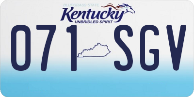 KY license plate 071SGV