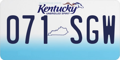 KY license plate 071SGW