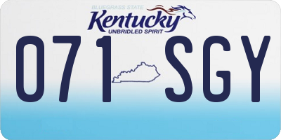 KY license plate 071SGY