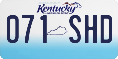 KY license plate 071SHD
