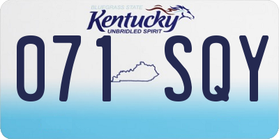 KY license plate 071SQY