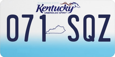 KY license plate 071SQZ