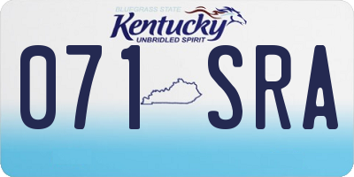 KY license plate 071SRA