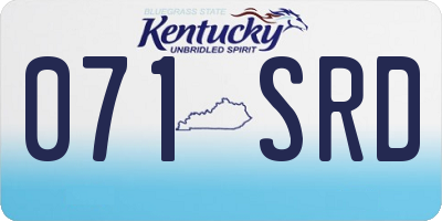 KY license plate 071SRD